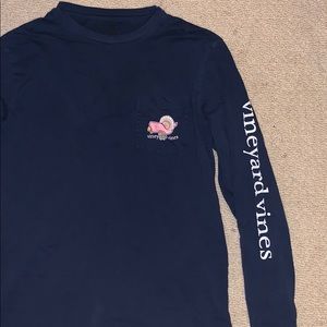 Mens small V.V. thanksgiving navy blue shirt